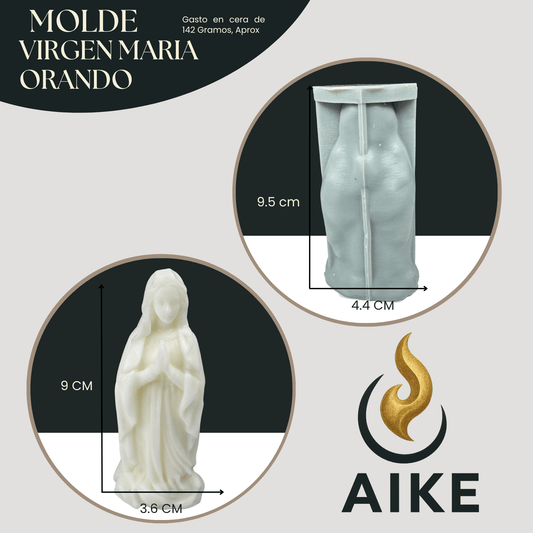 Molde de Silicona Virgen María Orando para Velas | Molde 3D Premium - Aike Store