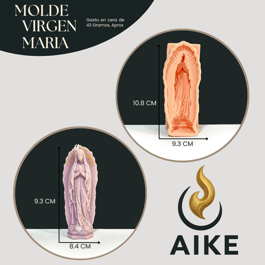 Molde de Silicona Virgen María para Velas Artesanales | Figura Religiosa 3D para Velas Decorativas - Aike Store