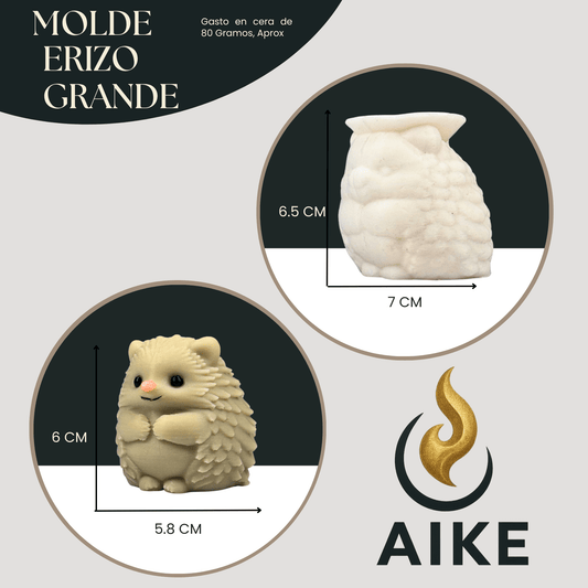 Molde Erizo Grande para Velas | Molde de Silicona Animal Decorativo 3D - Aike Store
