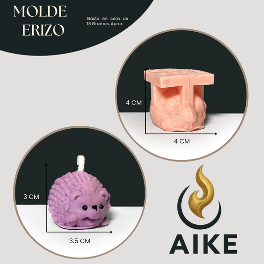 Molde Erizo para Velas | Molde Animal Mini Decorativo en Silicona - Aike Store