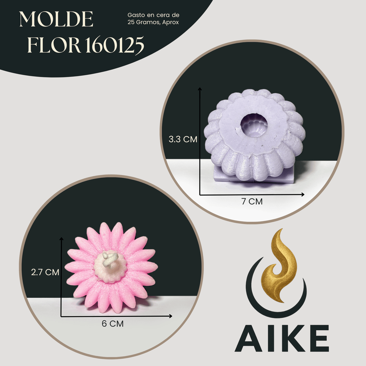 Molde Flor 160125 para Velas | Molde de Silicona Decorativo Tipo Margarita - Aike Store