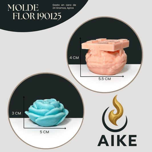 Molde Flor 190125 Tipo Rosa para Velas | Molde de Silicona 3D Decorativo - Aike Store