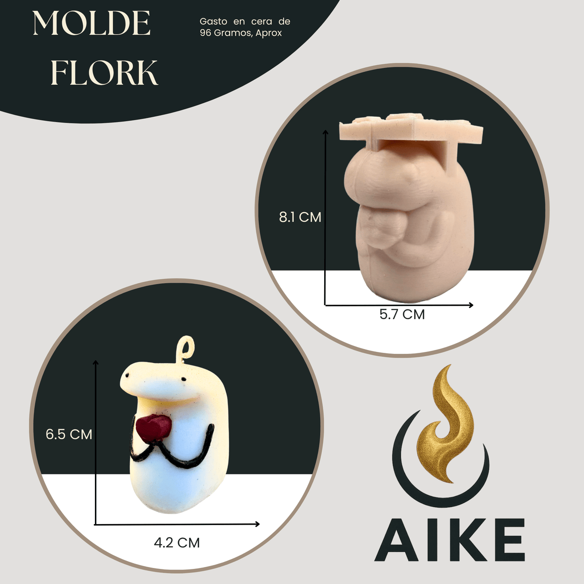 Molde Flork para Velas | Molde de Silicona 3D Personaje con Corazón - Aike Store