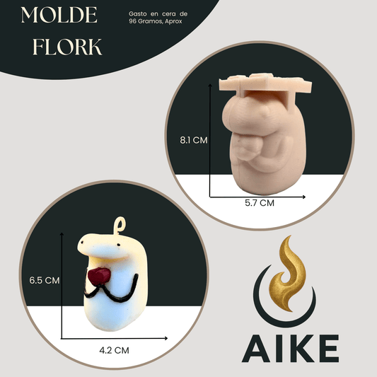 Molde Flork para Velas | Molde de Silicona 3D Personaje con Corazón - Aike Store