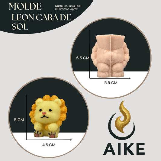 Molde León Cara de Sol para Velas | Molde Decorativo Infantil en Silicona - Aike Store
