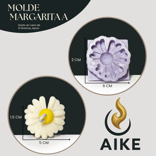 Molde Margarita A para Velas | Molde de Silicona Floral Decorativo - Aike Store