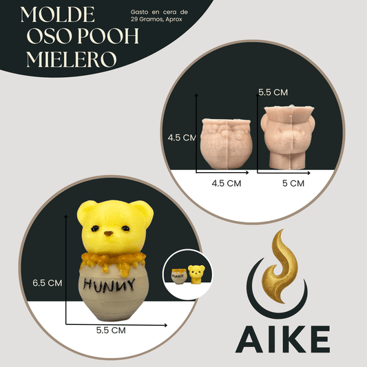 Molde Oso Pooh Mielero para Velas | Molde Infantil Decorativo - Aike Store
