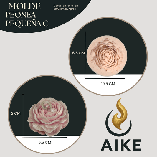 Molde Peonía Pequeña para Velas Artesanales y Aromáticas | Molde de Silicona 3D Decorativo - Aike Store