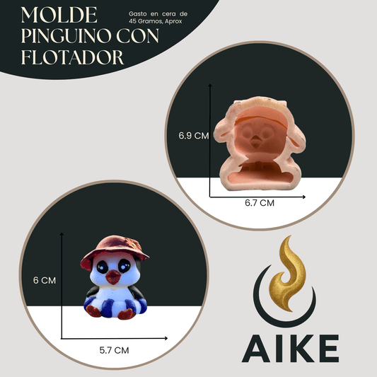 Molde Pingüino Bebé con Flotador para Velas | Molde Decorativo en Silicona - Aike Store