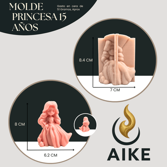 Molde Princesa 15 Años para Velas | Molde de Silicona Decorativo 3D - Aike Store