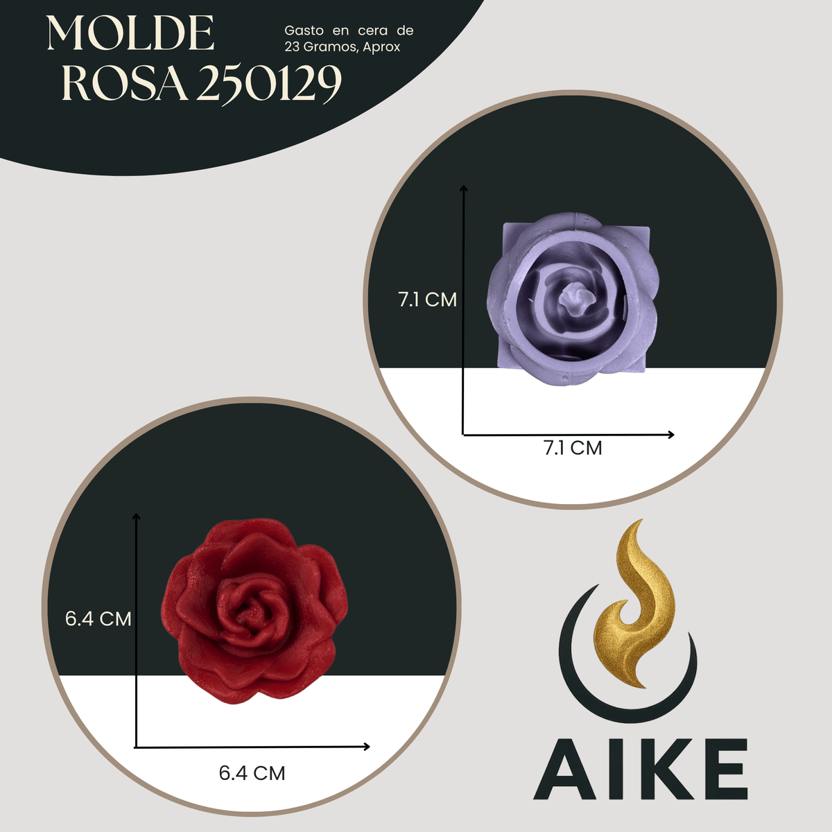 Molde Rosa 250129 para Velas | Molde de Silicona 3D Decorativo - Aike Store