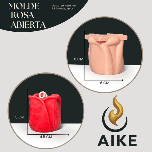 Molde Rosa Cerrada para Velas | Molde de Silicona 3D Flor Decorativa Premium - Aike Store