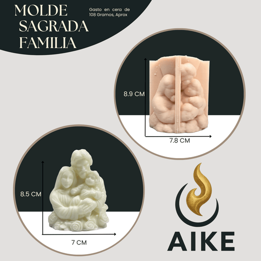 Molde Sagrada Familia para Velas Artesanales y Aromáticas | Molde de Silicona 3D Decorativo - Aike Store
