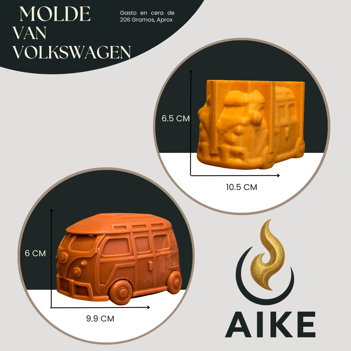Molde Van Volkswagen para Velas | Molde de Silicona Decorativo 3D - Aike Store