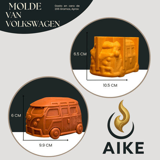 Molde Van Volkswagen para Velas | Molde de Silicona Decorativo 3D - Aike Store