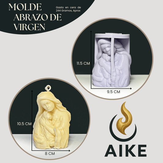 Molde Virgen con Bebé para Velas Artesanales y Aromáticas | Molde de Silicona 3D Decorativo - Aike Store