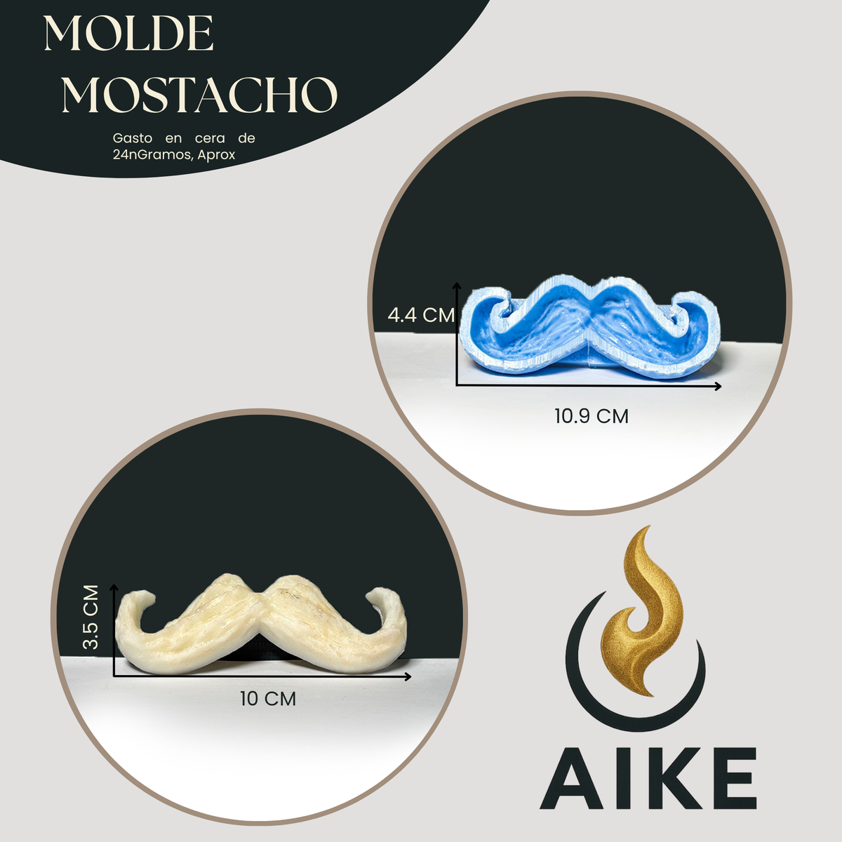 Molde de Silicona Bigote Decorativo | Molde 3D