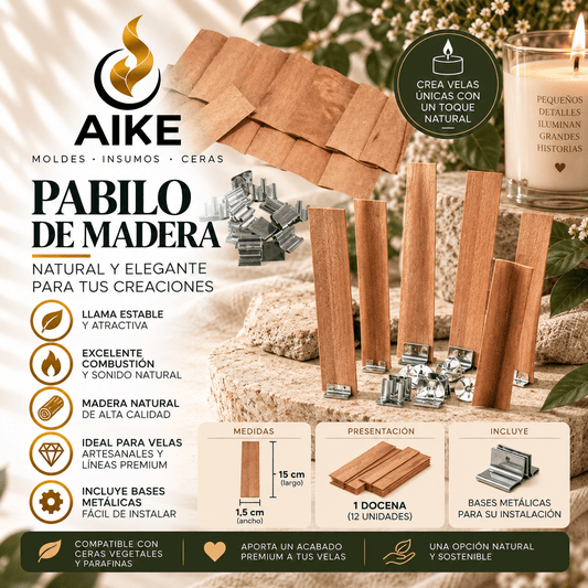 Pabilo de Madera en S para Velas | Mecha Decorativa - Aike Store