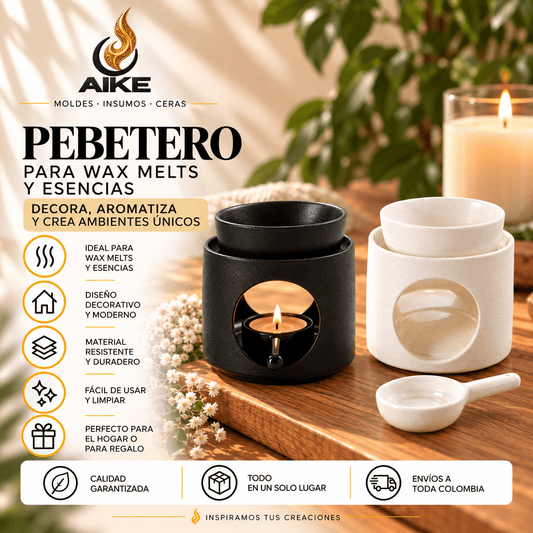 Pebetero para Wax Melts y Esencias | Quemador de Cera Decorativo | #1 - Aike Store